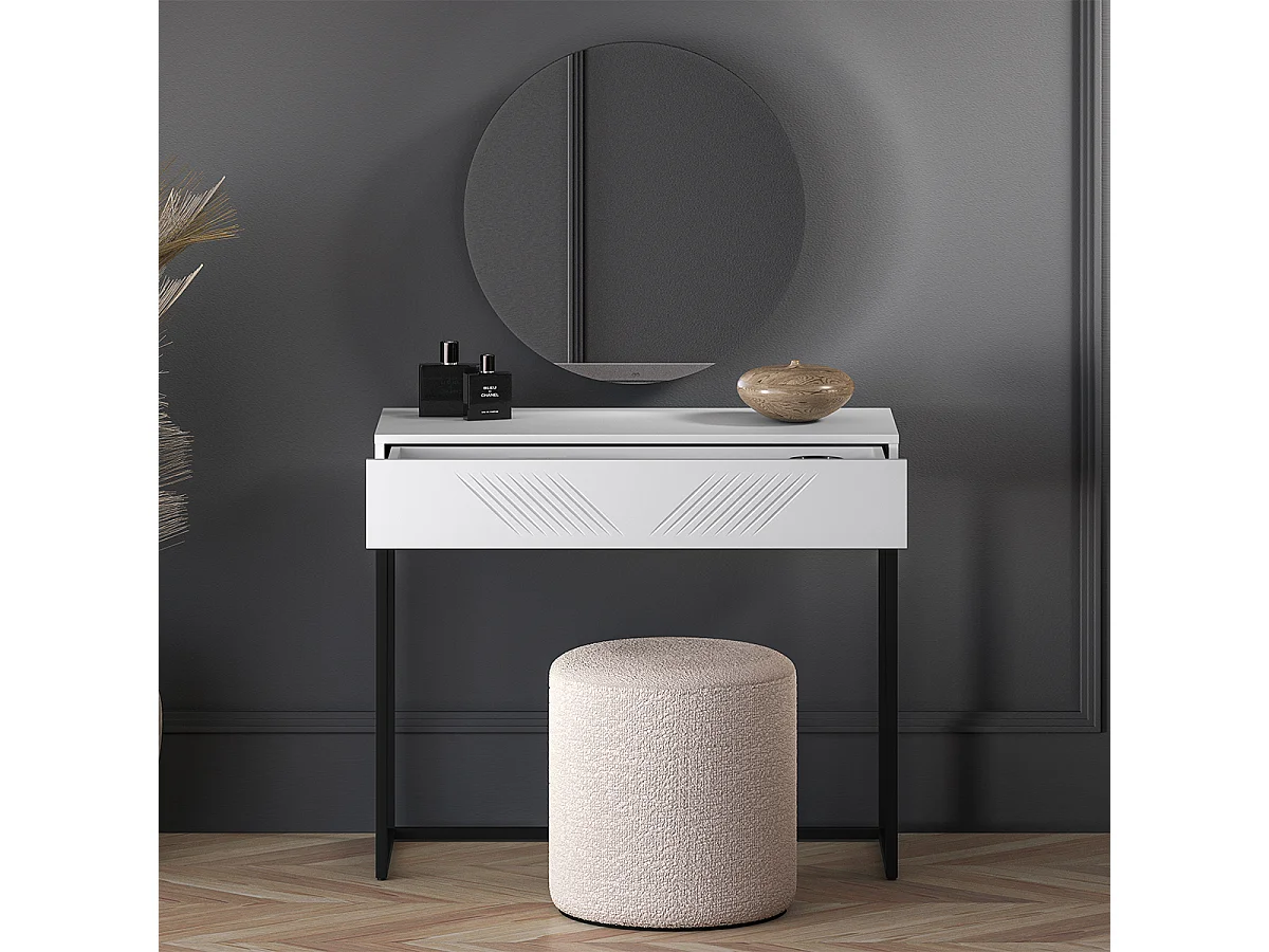 Console Coiffeuse 1 tiroir Aura Blanc