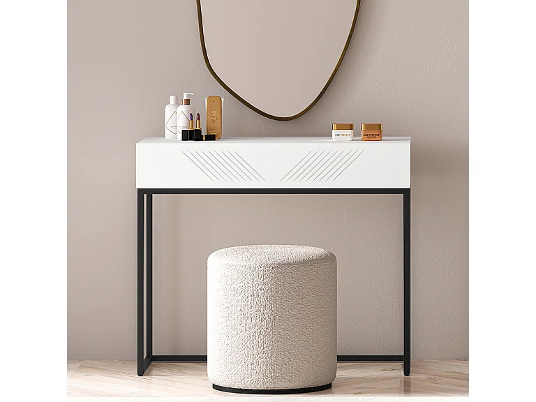 Console Coiffeuse 1 tiroir Aura Blanc