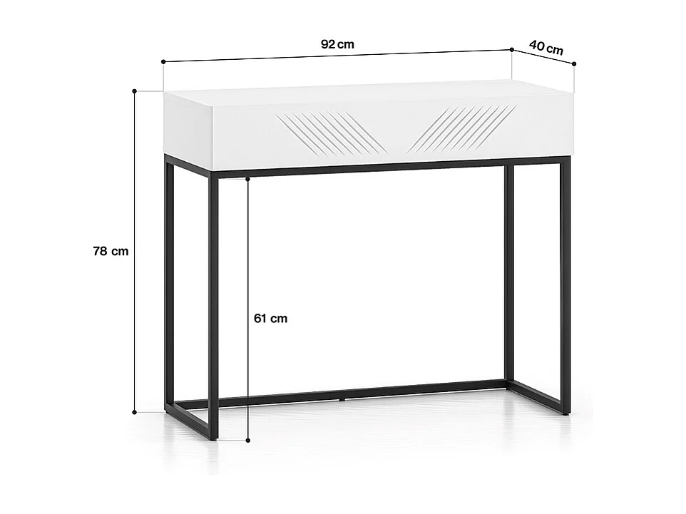 Console Coiffeuse 1 tiroir Aura Blanc