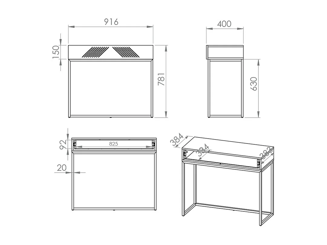 Console Coiffeuse 1 tiroir Aura Blanc