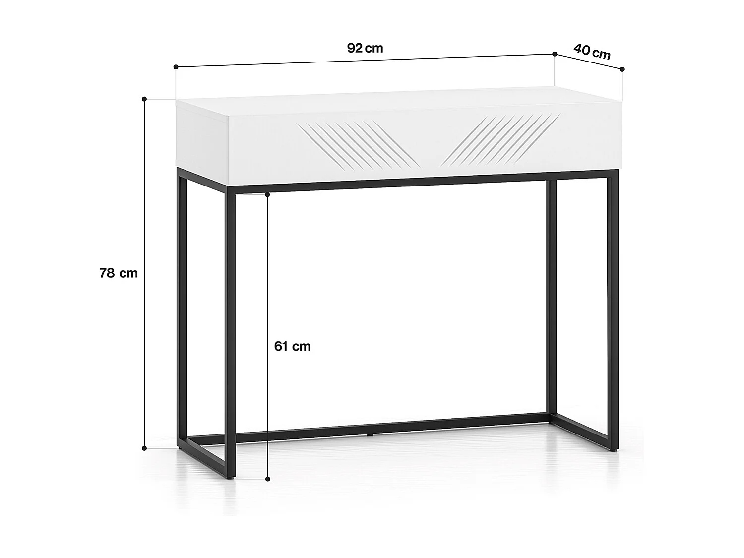 Console Coiffeuse 1 tiroir Aura Blanc