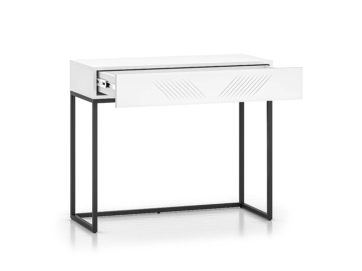 Console 1-drawer dressing table Aura White