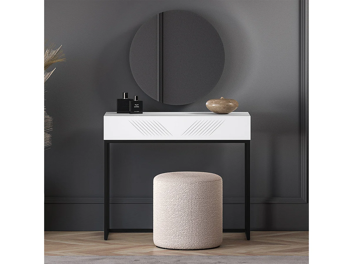Console 1-drawer dressing table Aura White