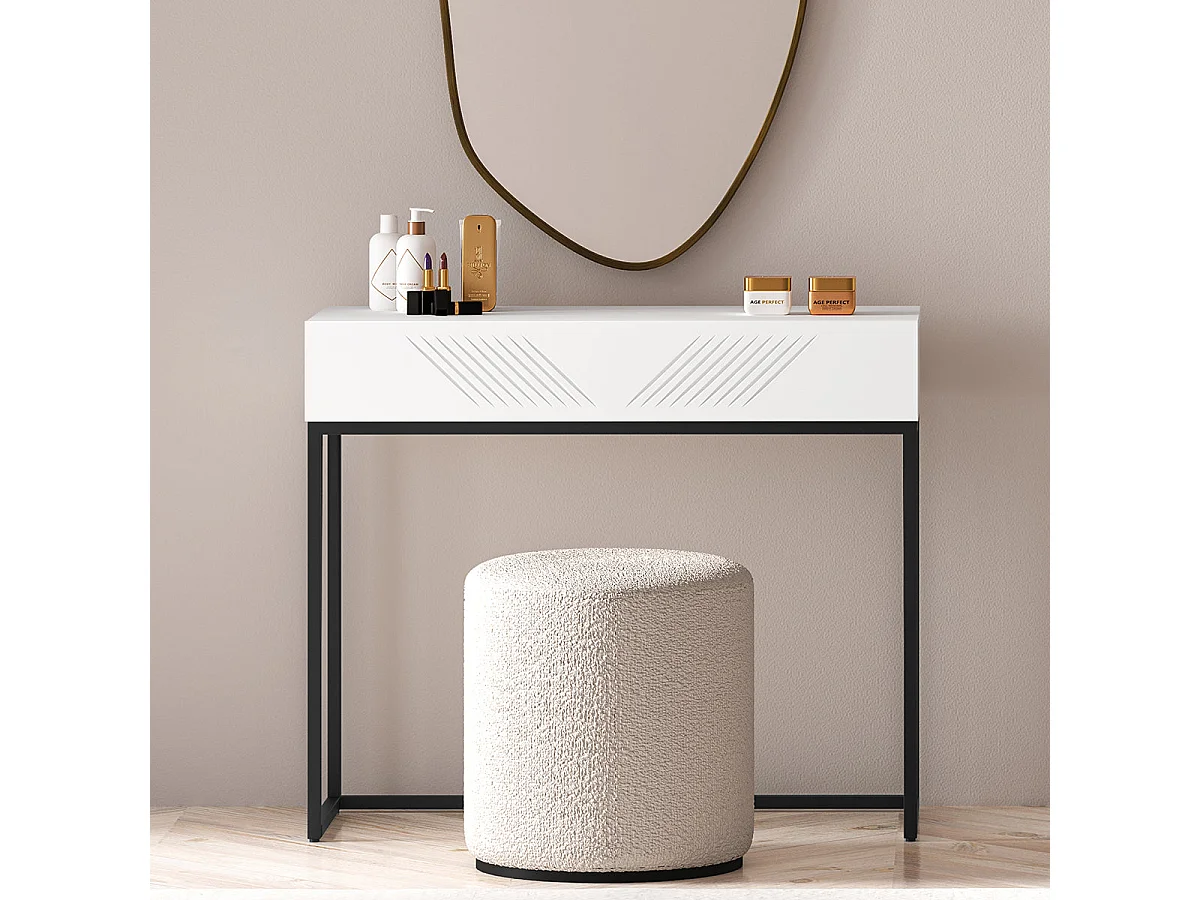 Console 1-drawer dressing table Aura White