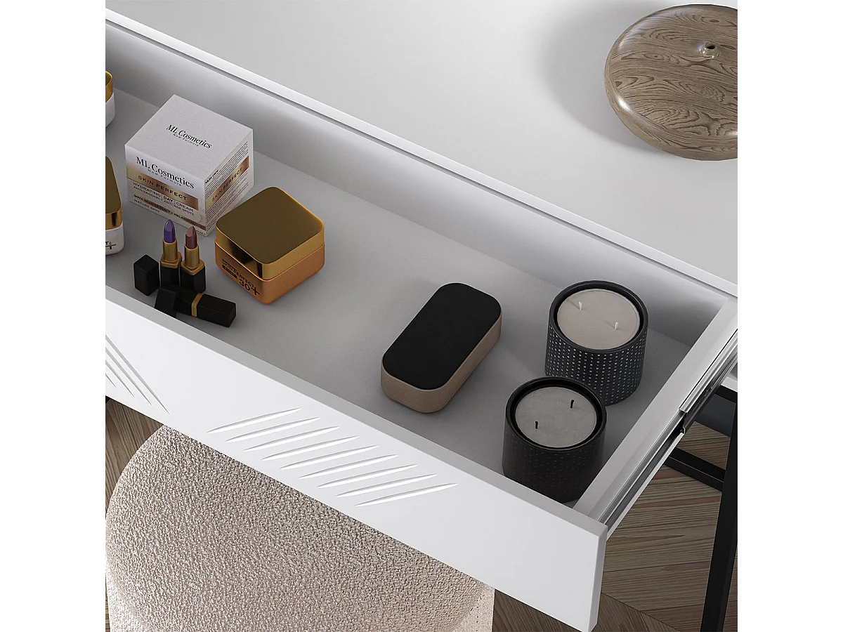 Console 1-drawer dressing table Aura White