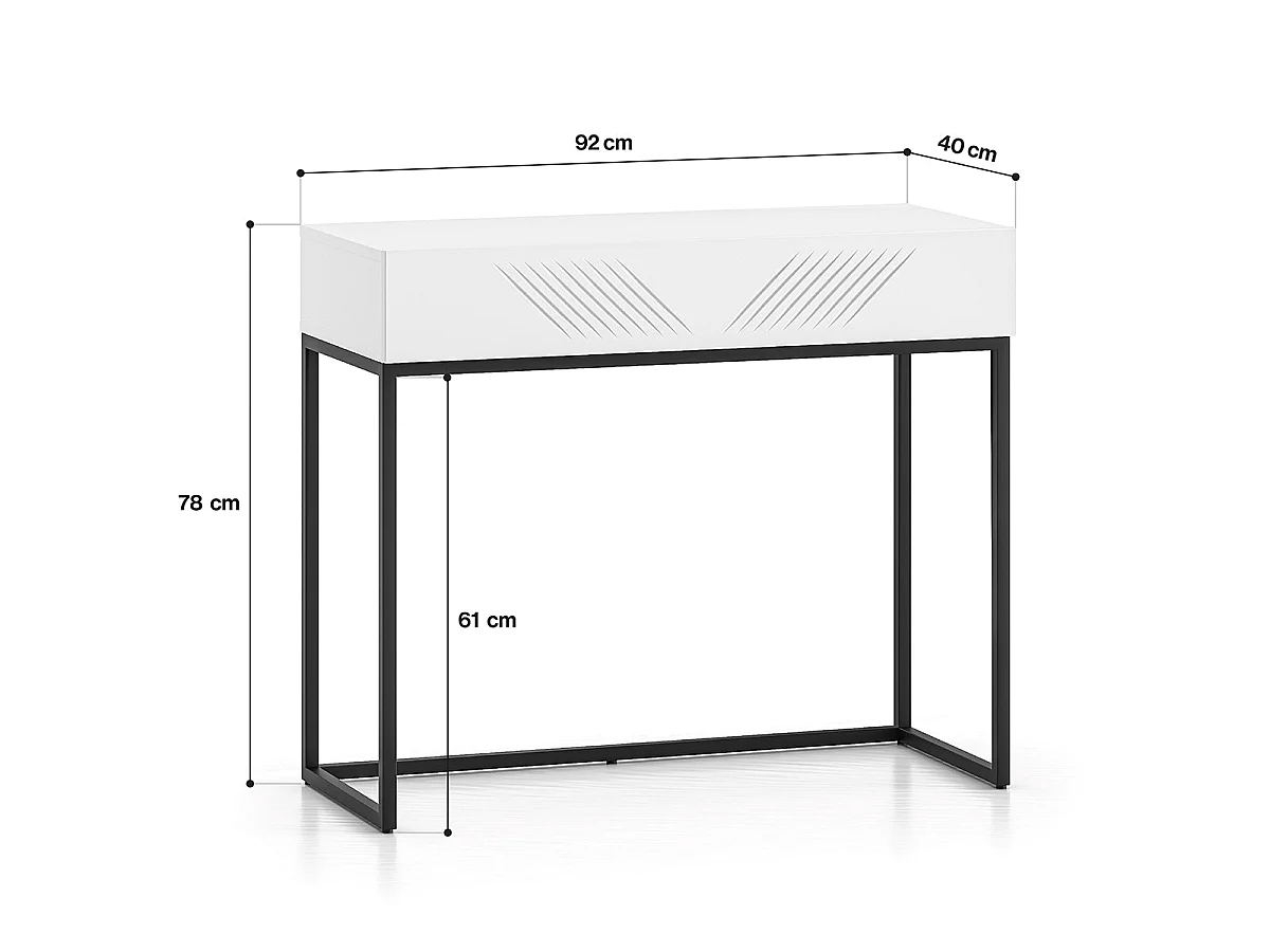 Console 1-drawer dressing table Aura White