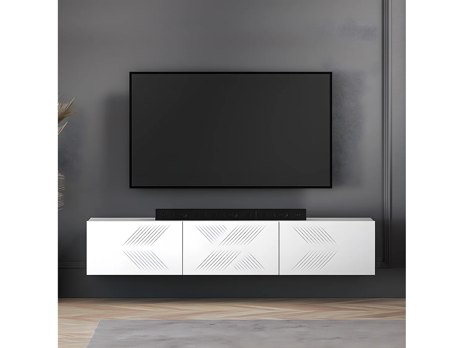 Móvel TV 3 portas Aura branco 170cm