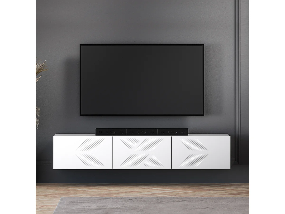 Aura Wit 3-deurs TV-wandmeubel 170 cm