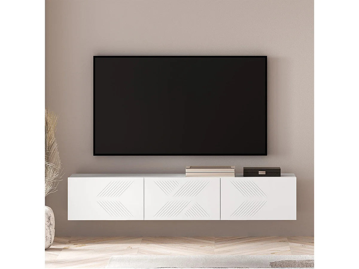 Mobile TV 3 ante Aura bianco 170cm