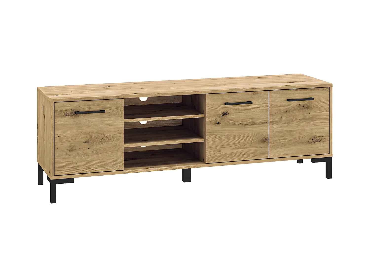 Meuble TV 3 portes 155 cm Liora Bois