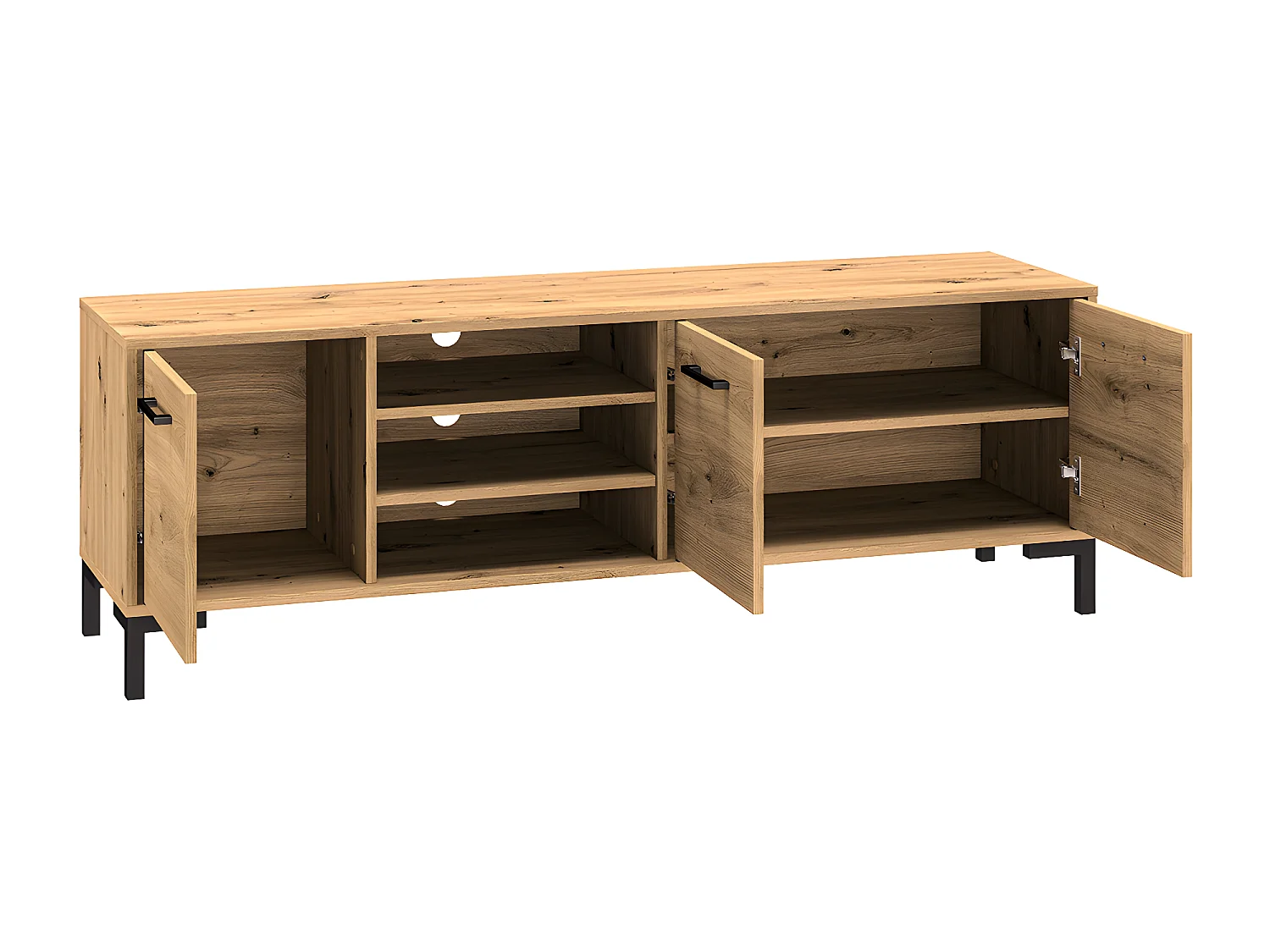 Meuble TV 3 portes 155 cm Liora Bois