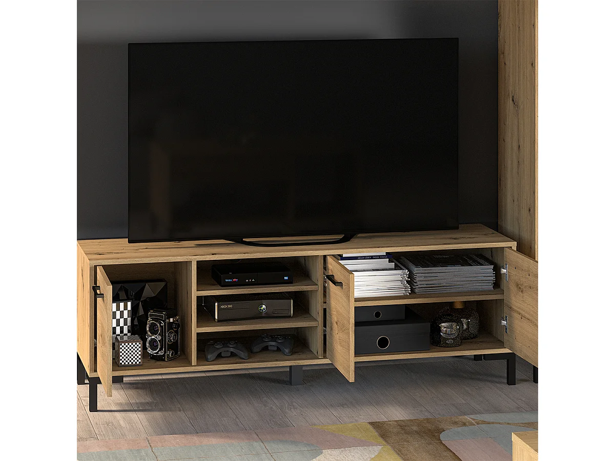 Liora Wood 3-dørs tv-bord 155 cm