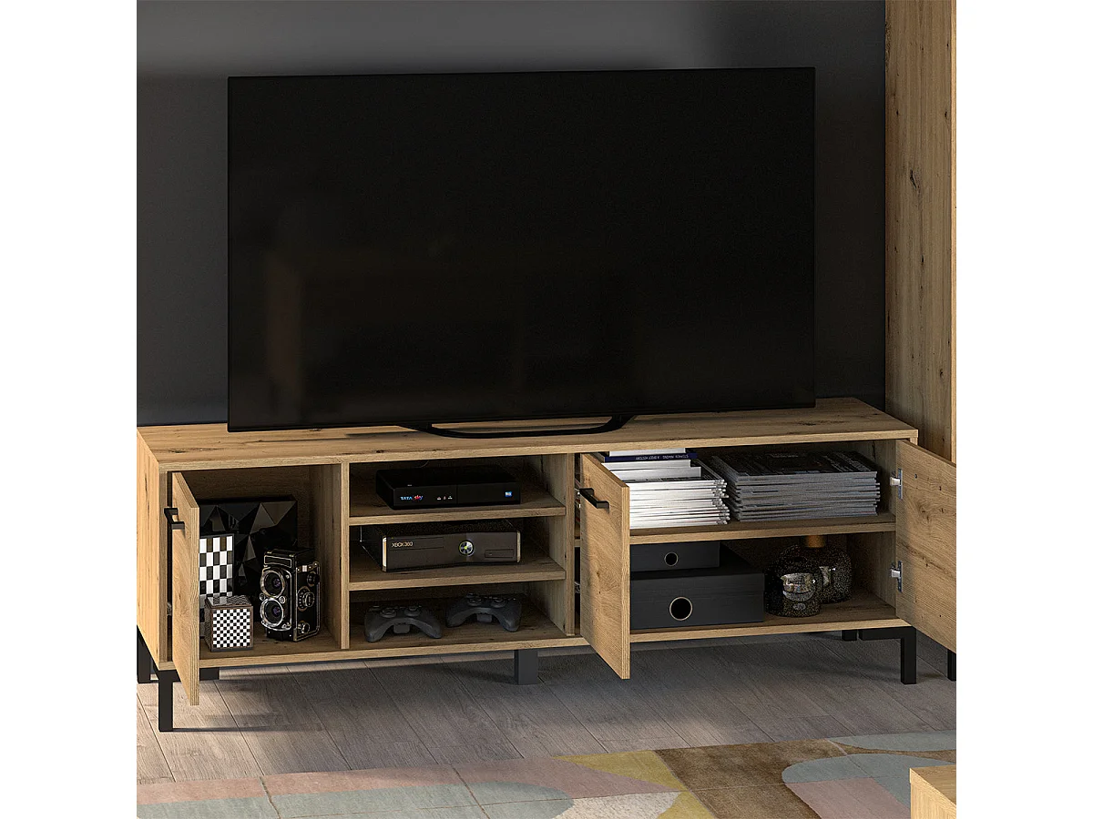 TV-Möbel 3 Türen 155 cm Liora Holz