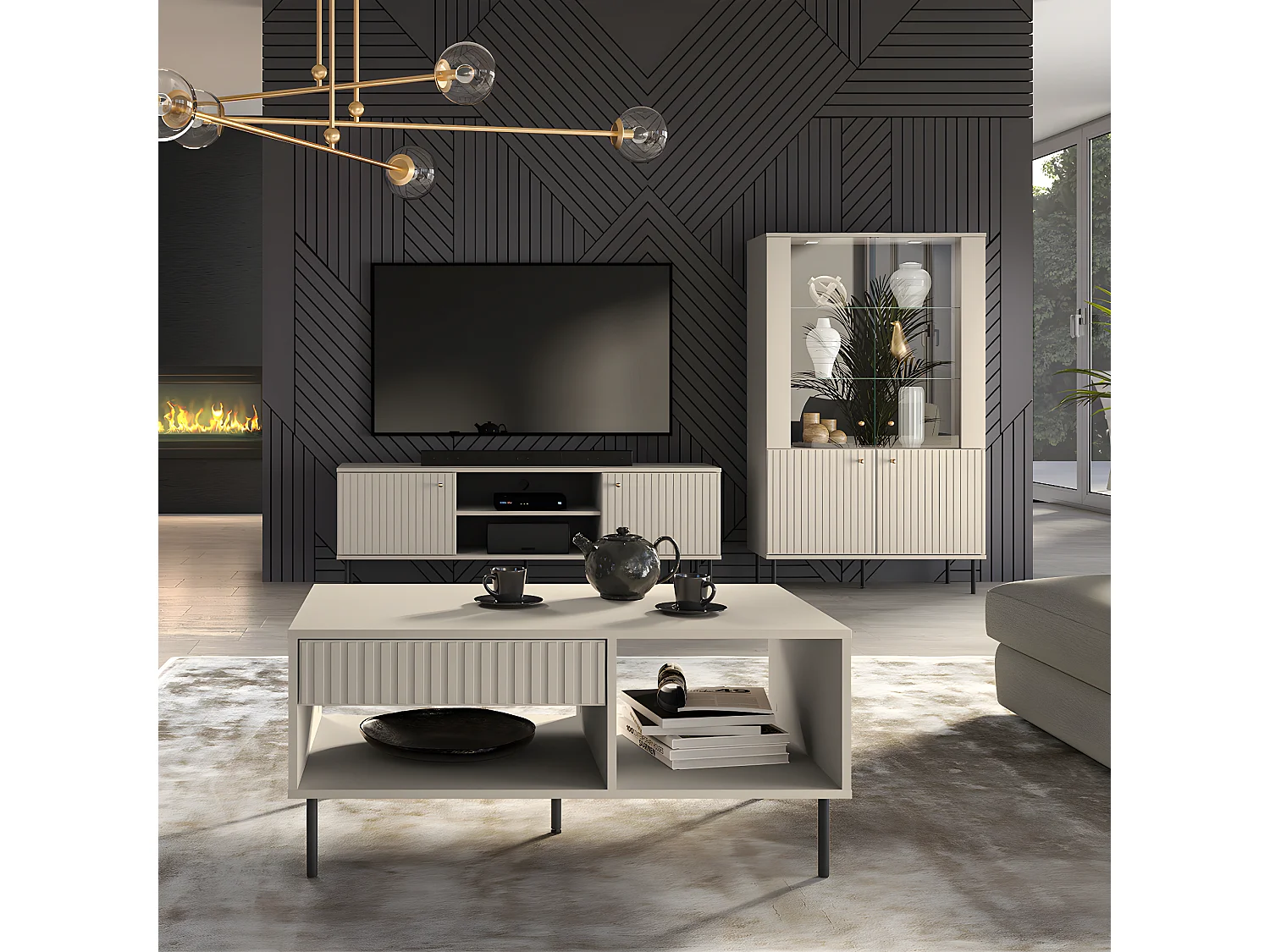 Mueble TV 2 puertas 160 cm Nova Cachemira