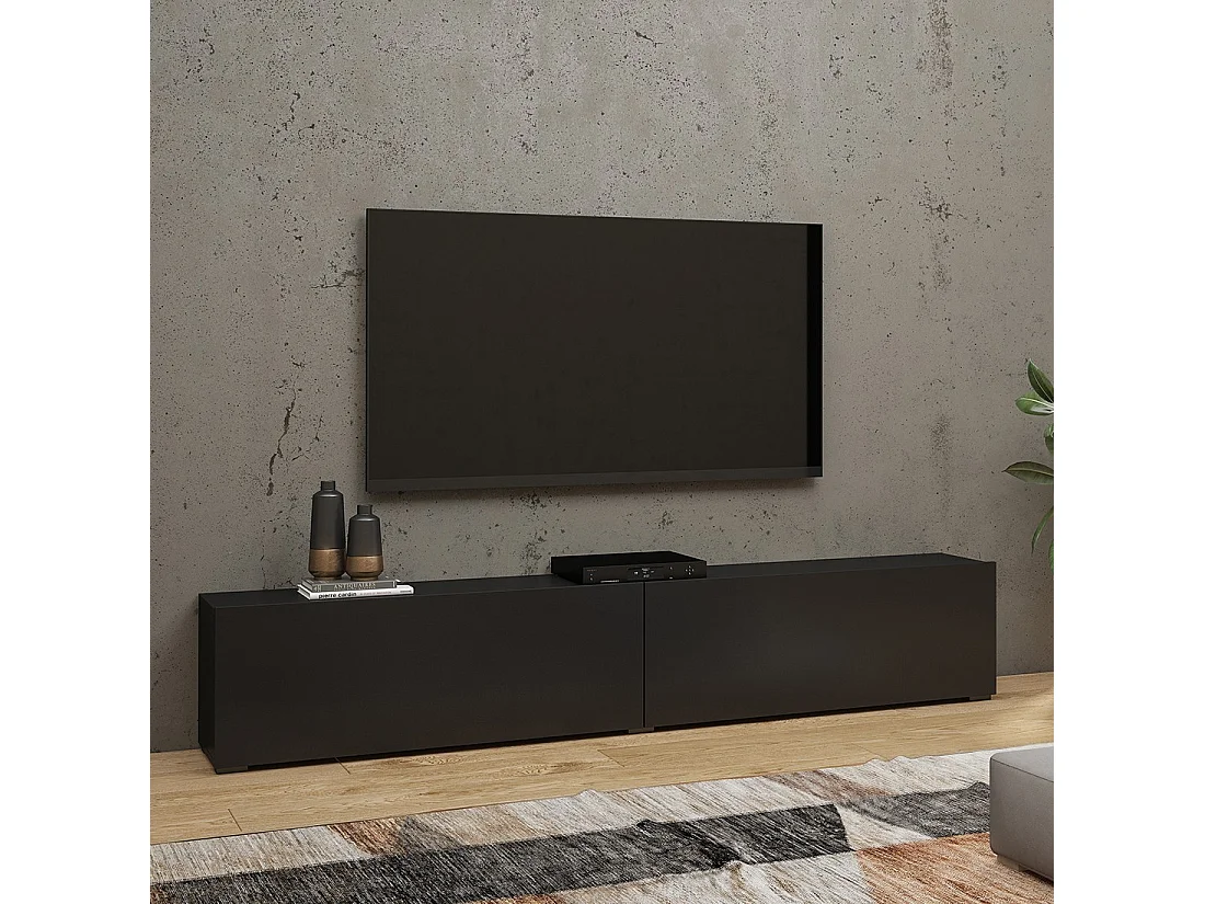 Set di design di 4 mobili da salotto collezione EVA. Colore nero e rovere.