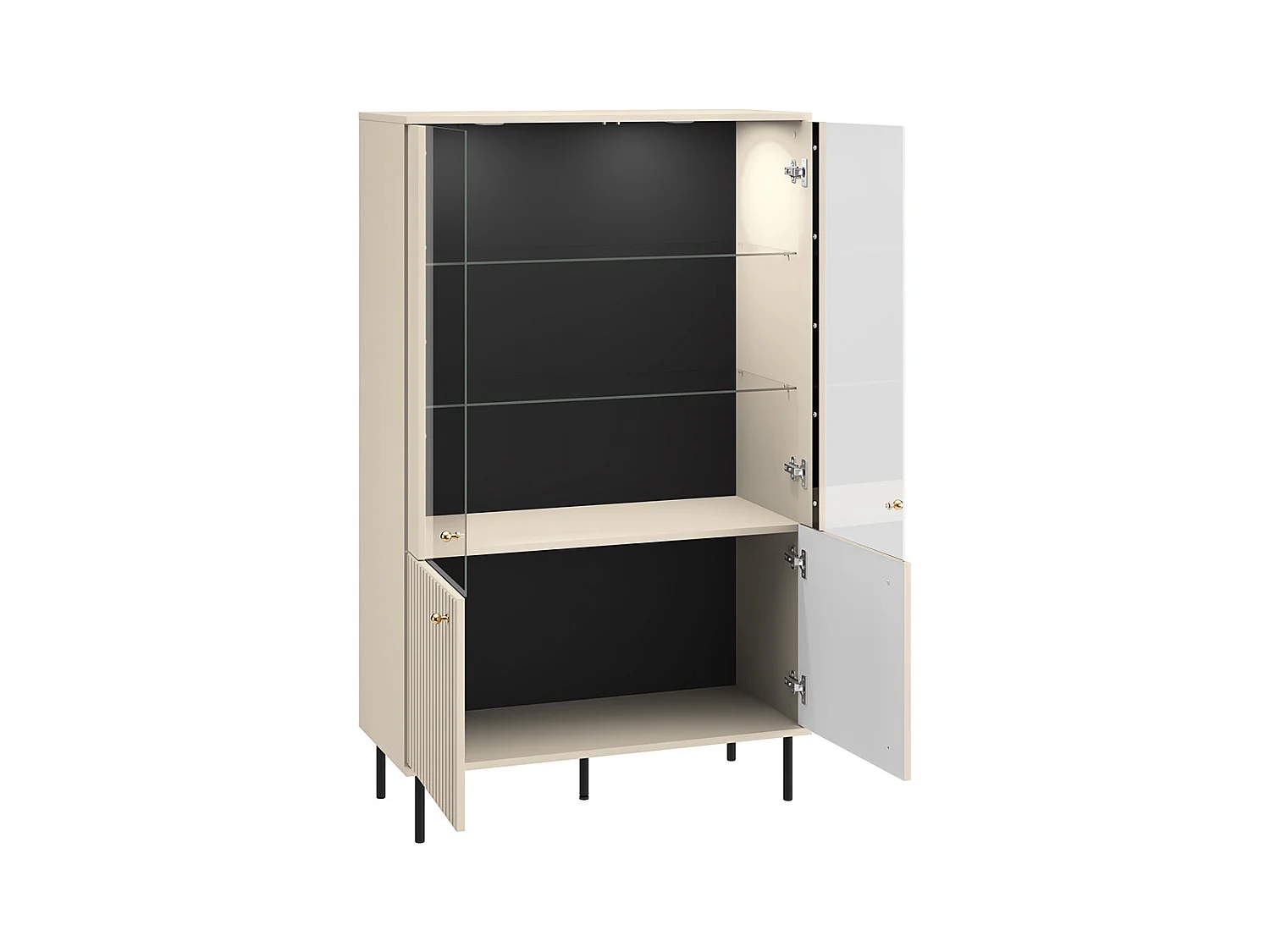 Vaisselier 4 portes LED Nova Cachemire