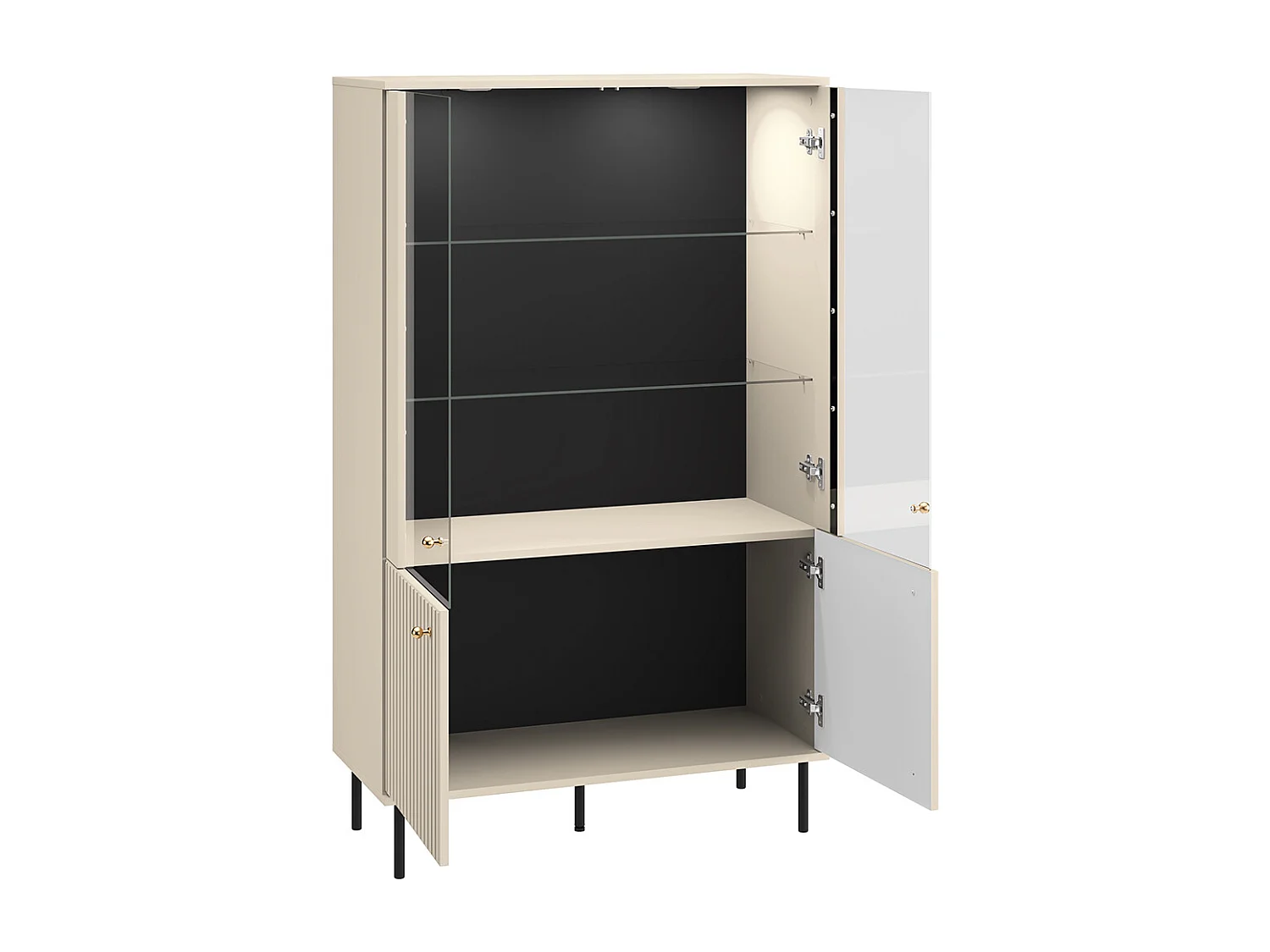 Vaisselier 4 portes LED Nova Cachemire