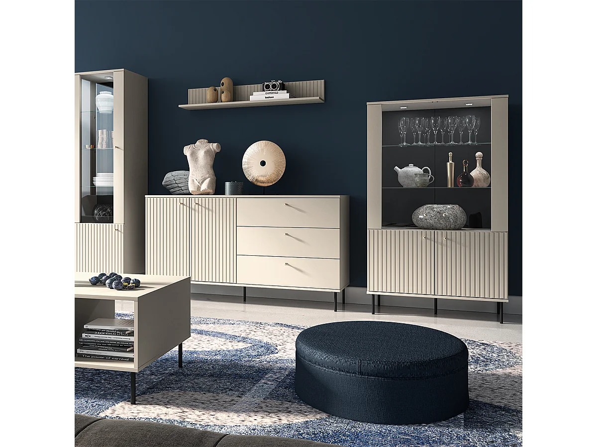 Vaisselier 4 portes LED Nova Cachemire