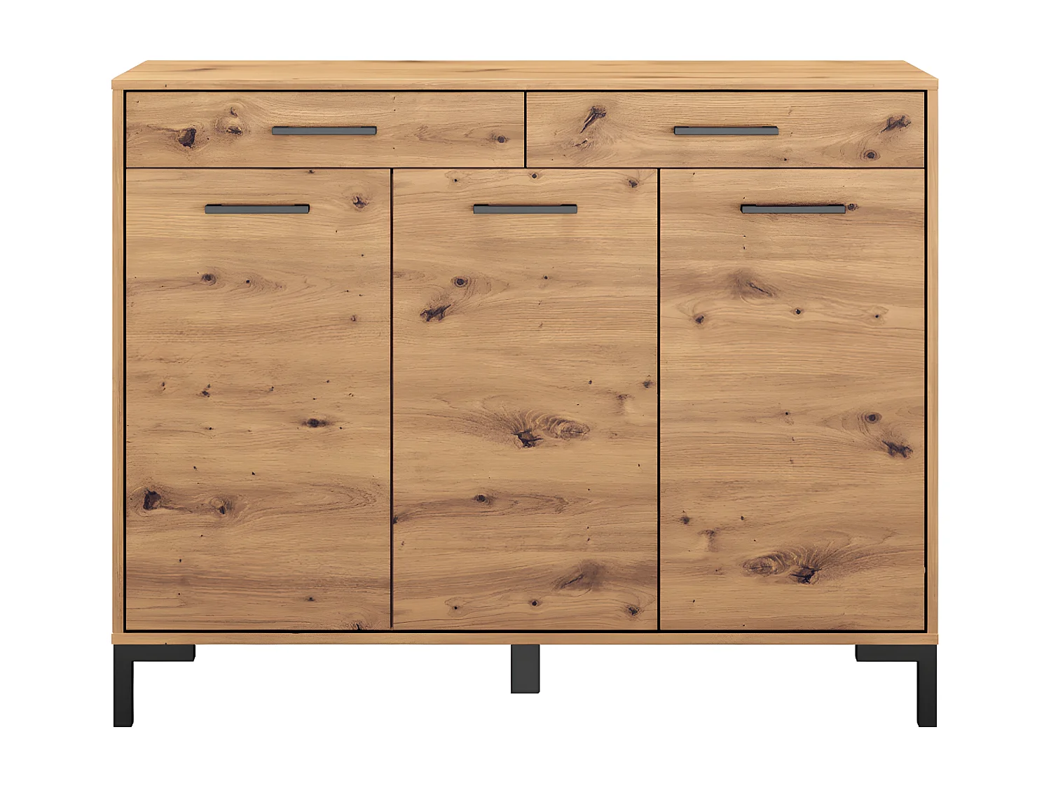 Meuble à chaussure 3 portes 2 tiroirs Liora Bois