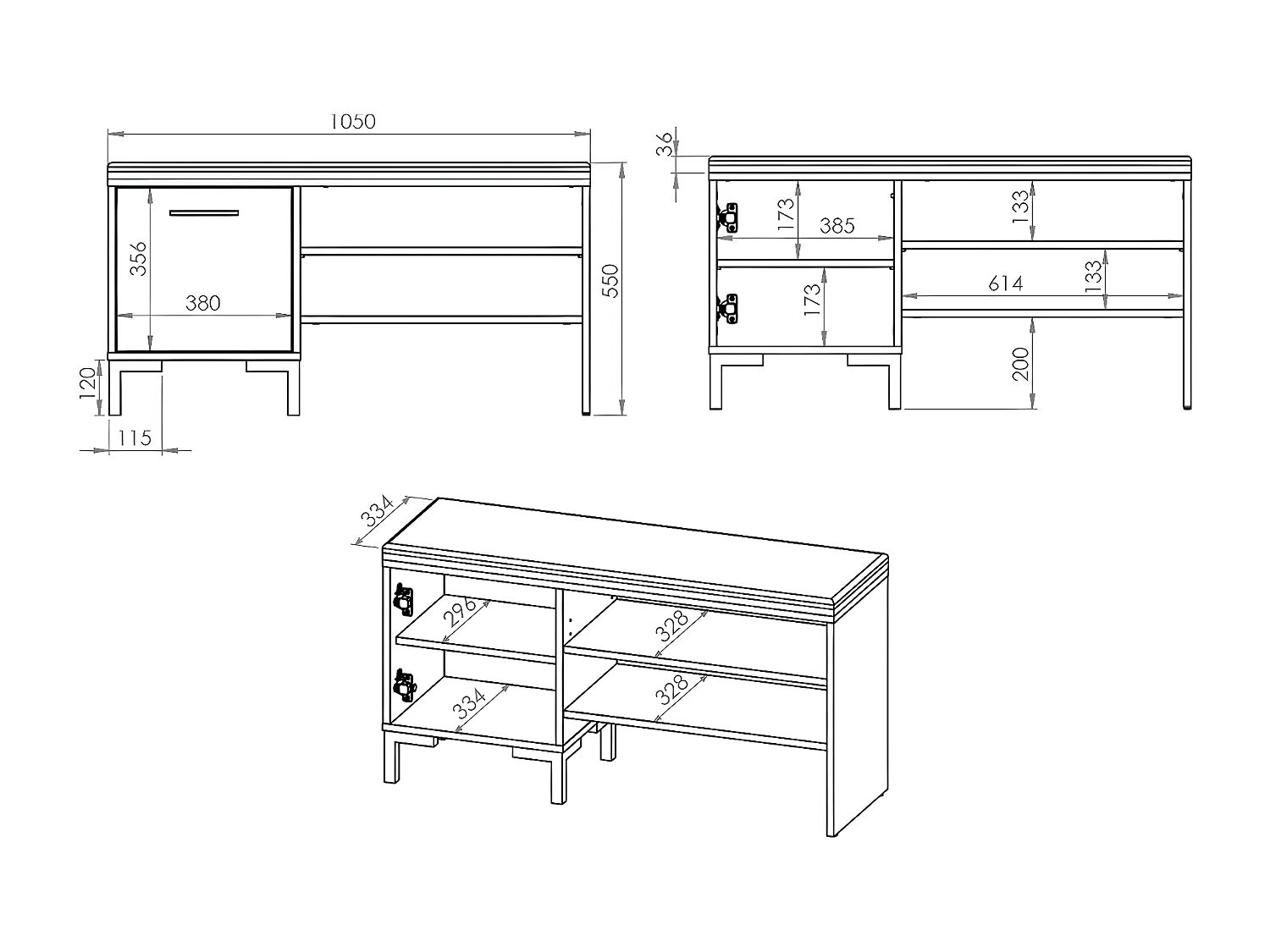 Banc meuble à chaussures 1 porte Liora Bois