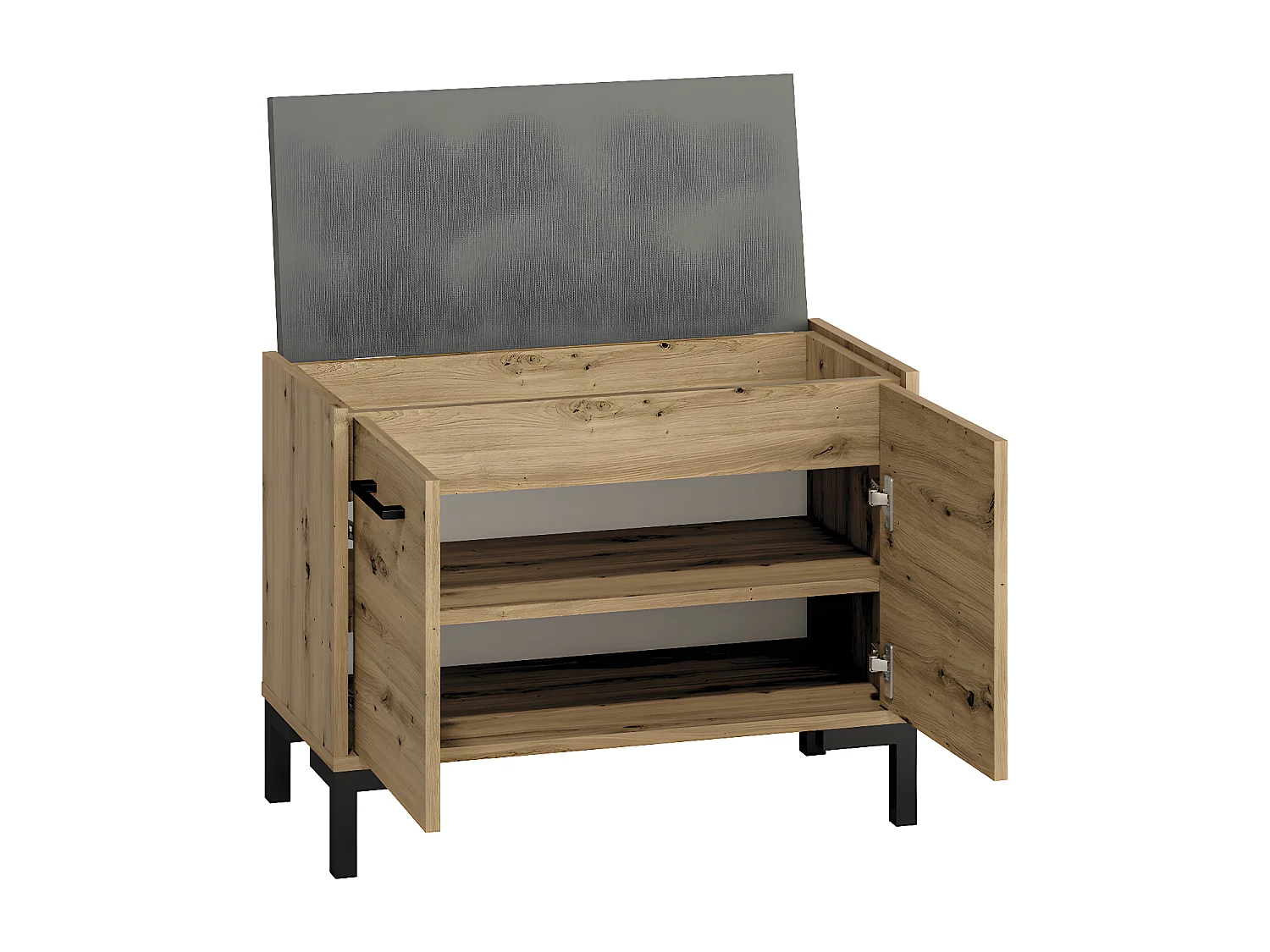Banc meuble à chaussures 2 portes Liora Bois