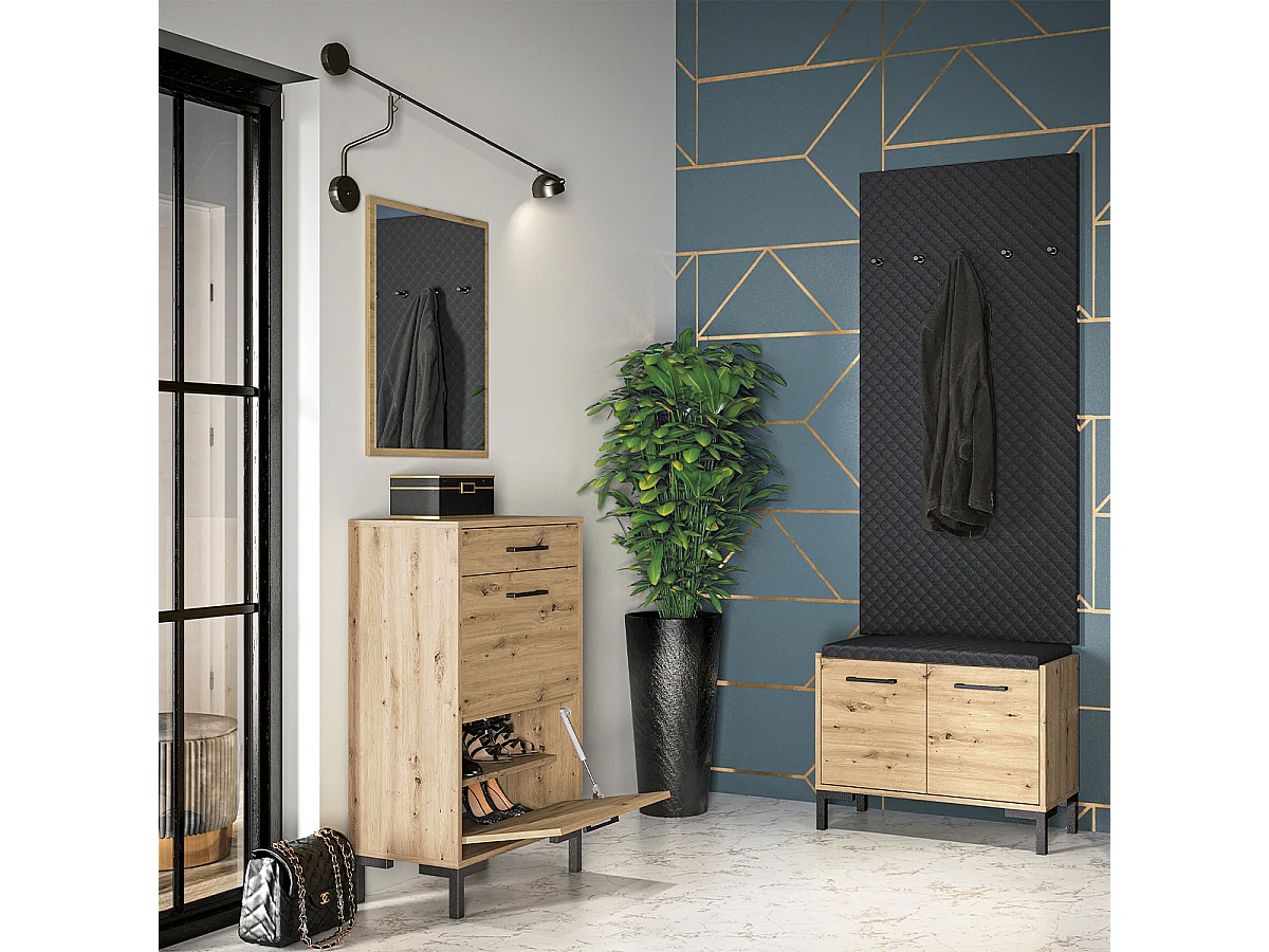 Bank Schuhmöbel 2 Türen Liora Holz