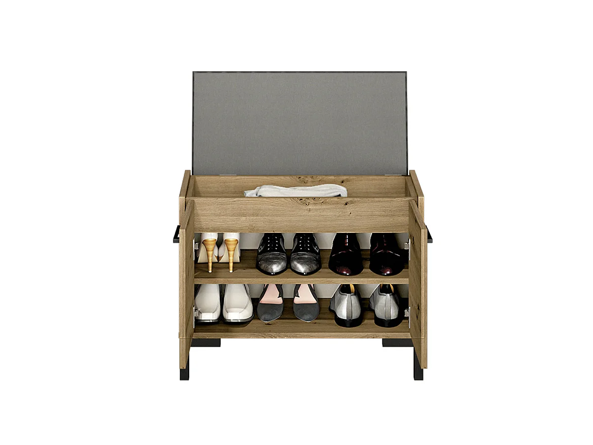Banc meuble à chaussures 2 portes Liora Bois