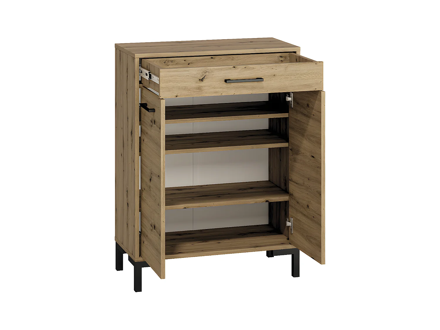 Meuble à chaussures 2 portes 1 tiroir Liora Bois