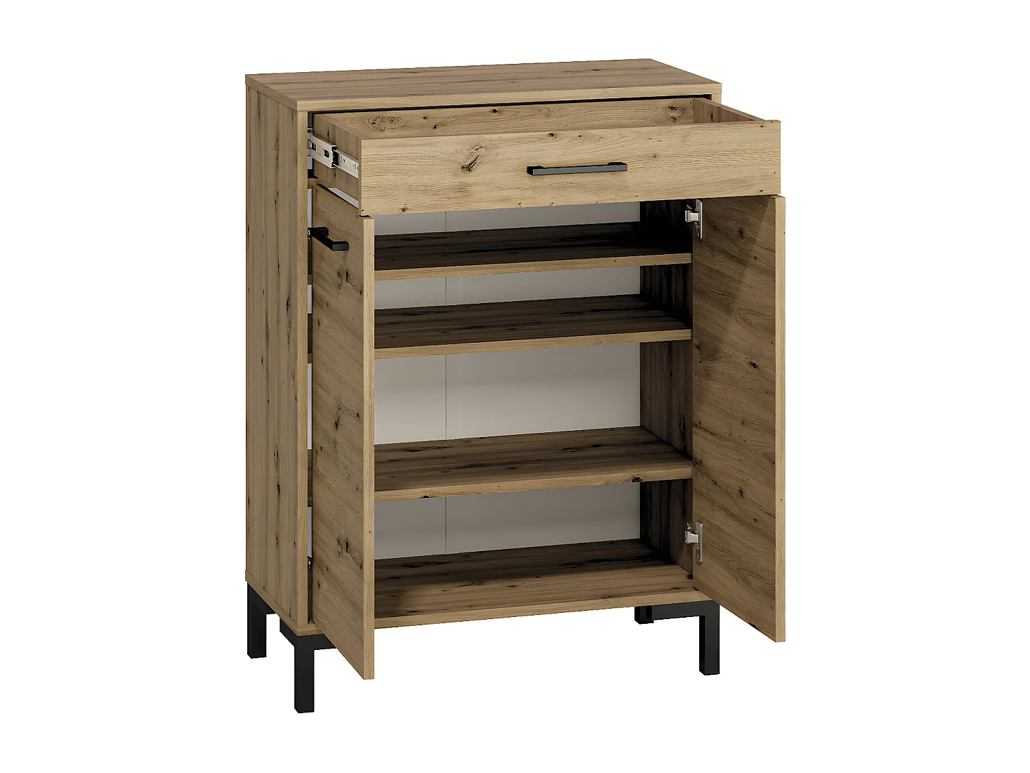 Meuble à chaussures 2 portes 1 tiroir Liora Bois