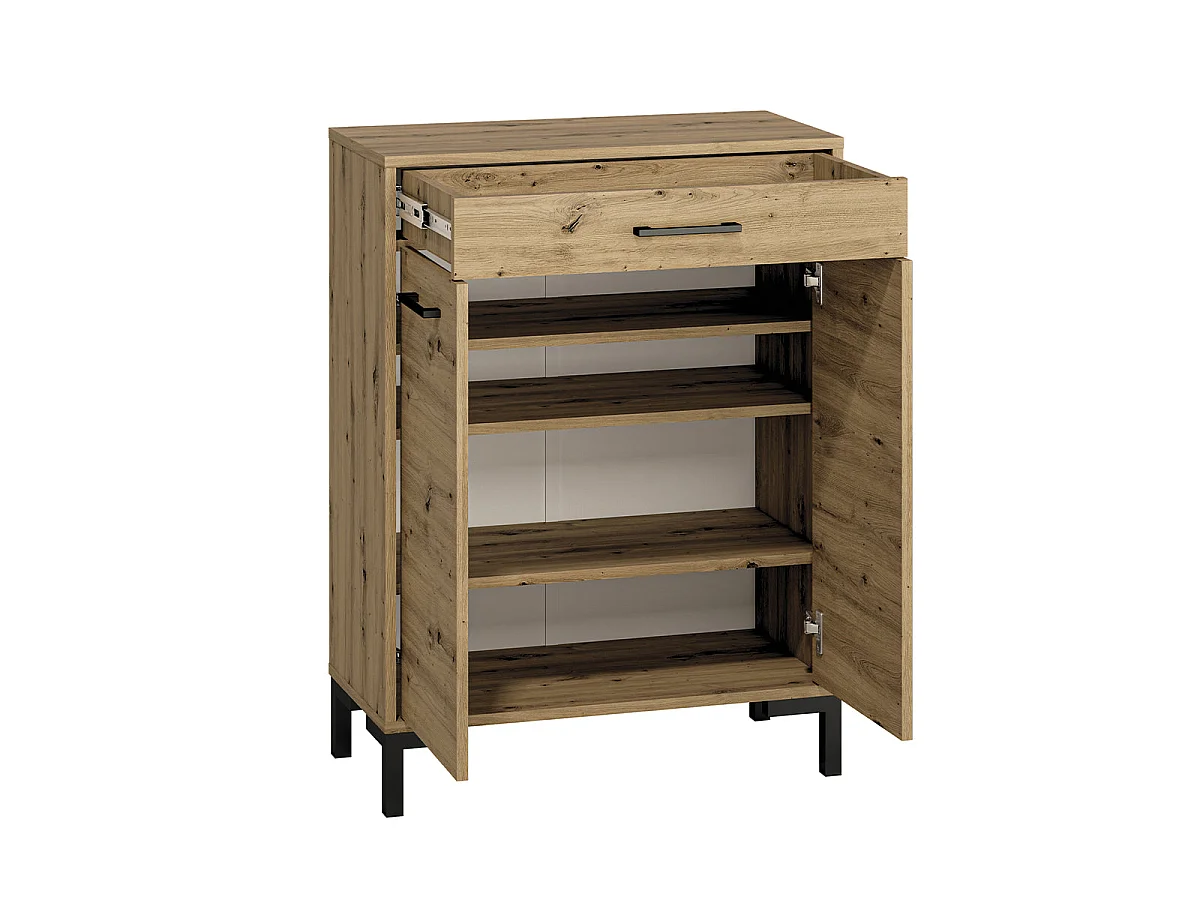 Meuble à chaussures 2 portes 1 tiroir Liora Bois