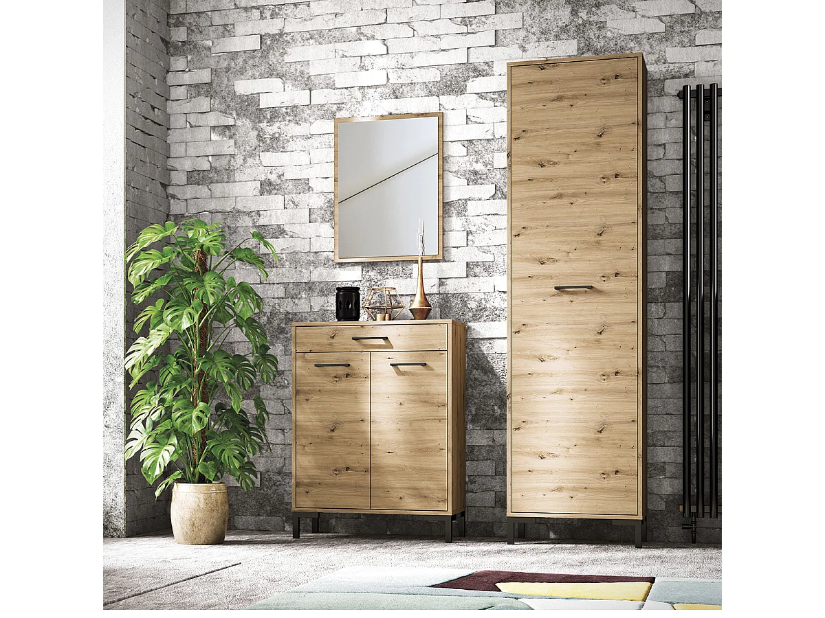 Meuble à chaussures 2 portes 1 tiroir Liora Bois