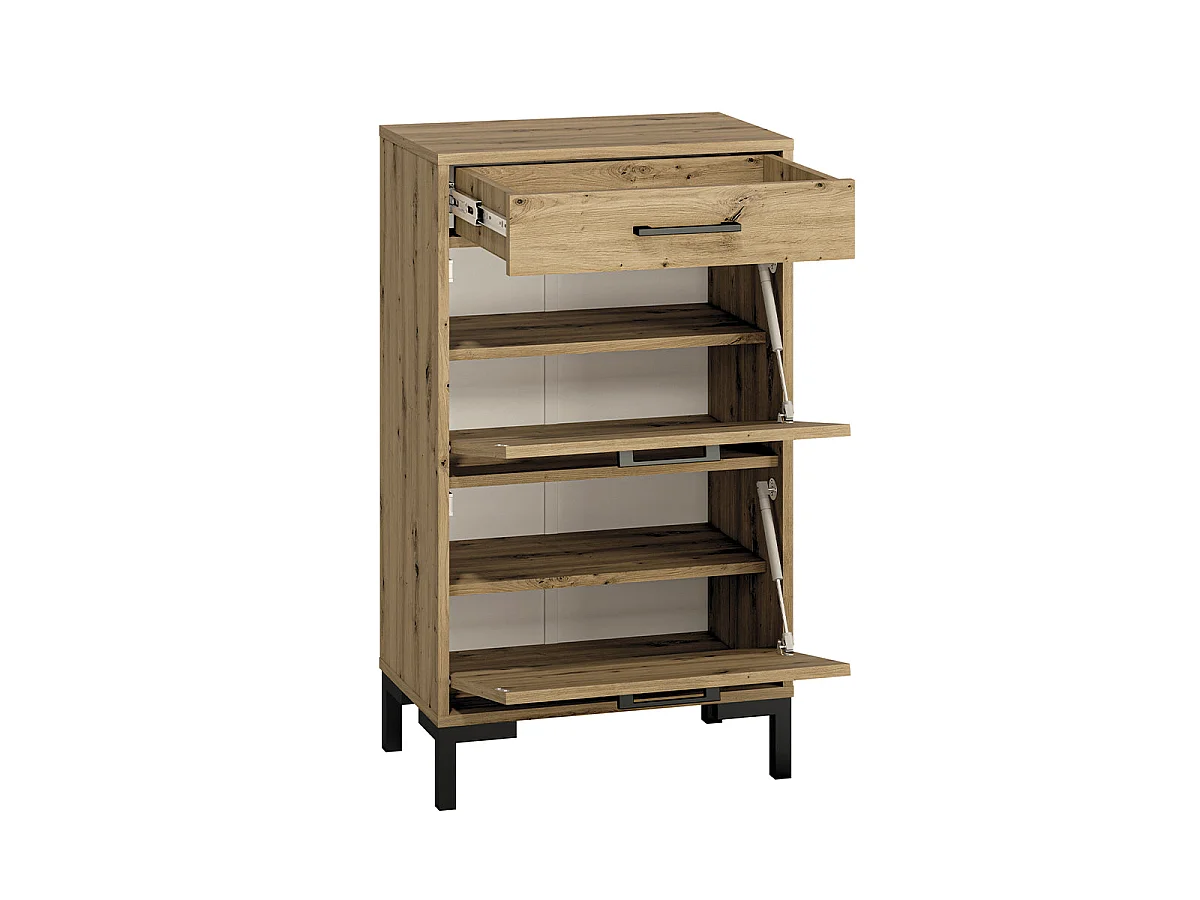 Schuhmöbel 2 Türen Zylinder 1 Schublade Liora Holz