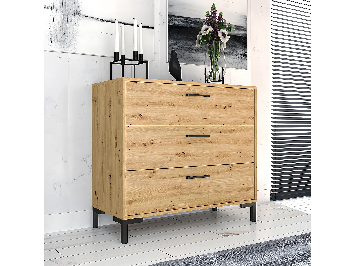 Commode 3 tiroirs Liora Bois