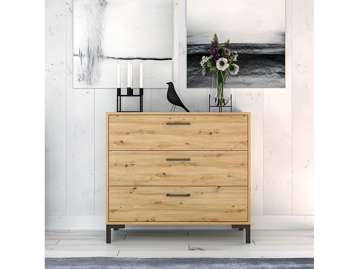 Commode 3 tiroirs Liora Bois
