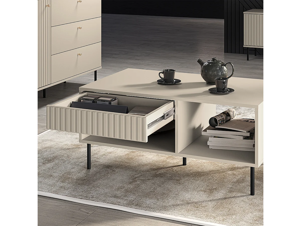 Table basse 1 tiroir Nova Cachemire