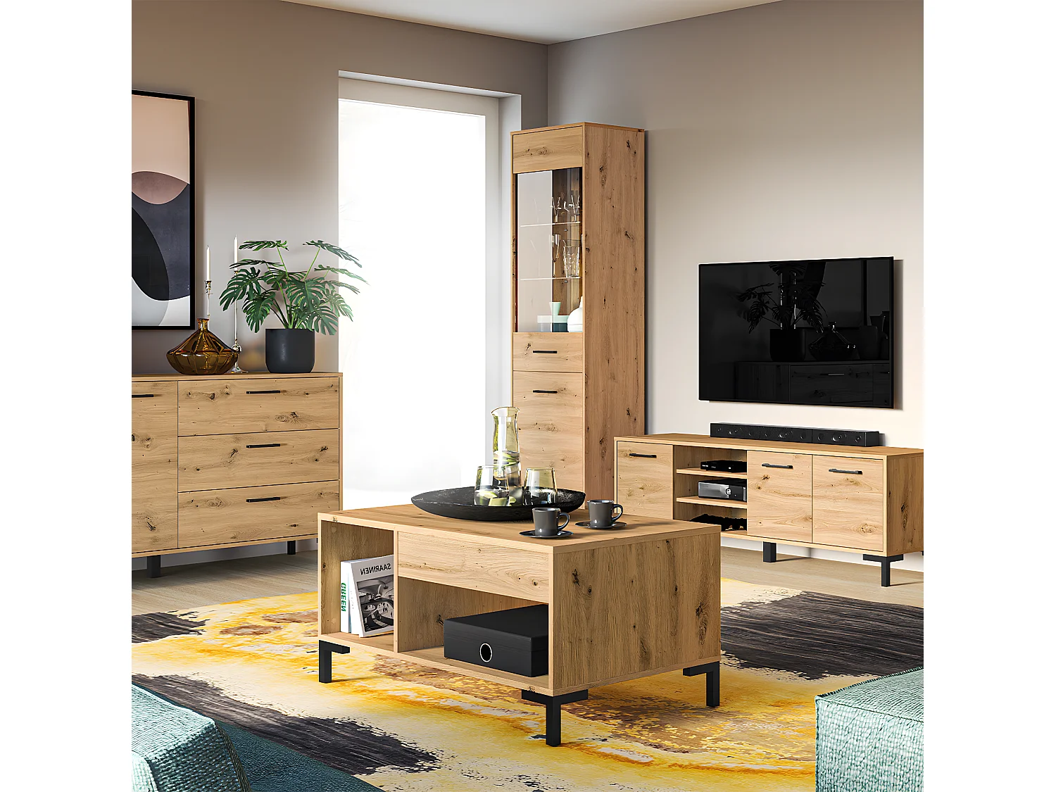 Table basse 1 tiroir Liora Bois