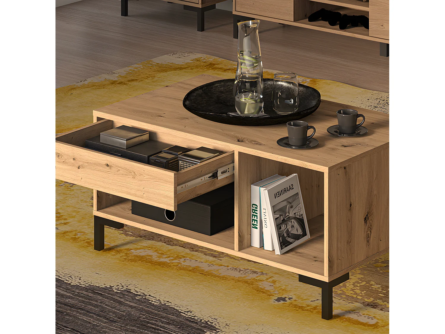 Table basse 1 tiroir Liora Bois