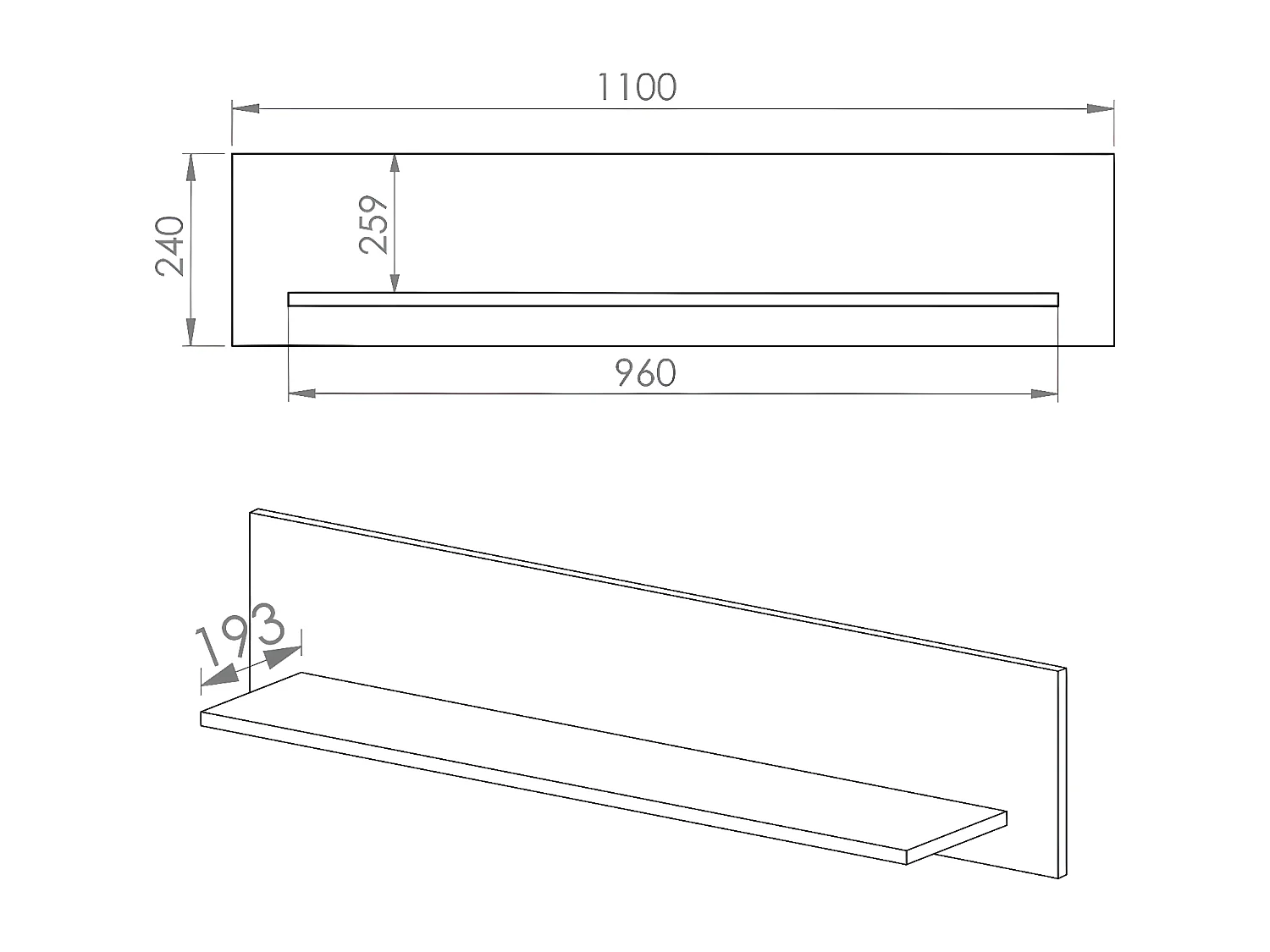 Mensola da parete in legno Liora