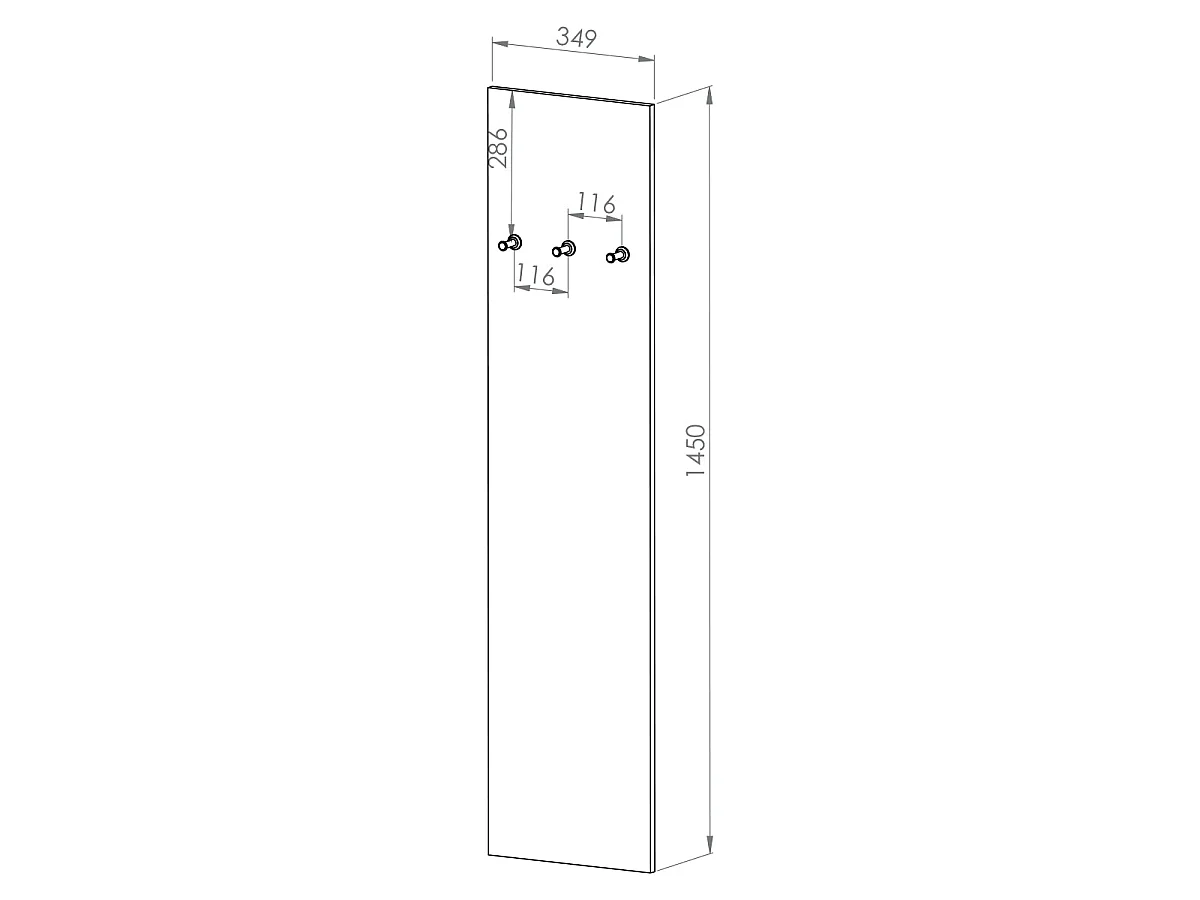 Porte-manteau mural 3 patères Liora Bois