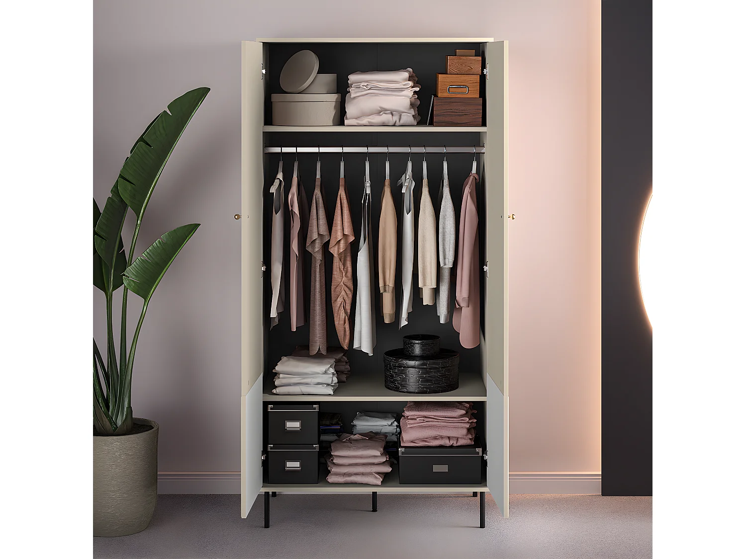 2-türiger Kleiderschrank Nova Kaschmir