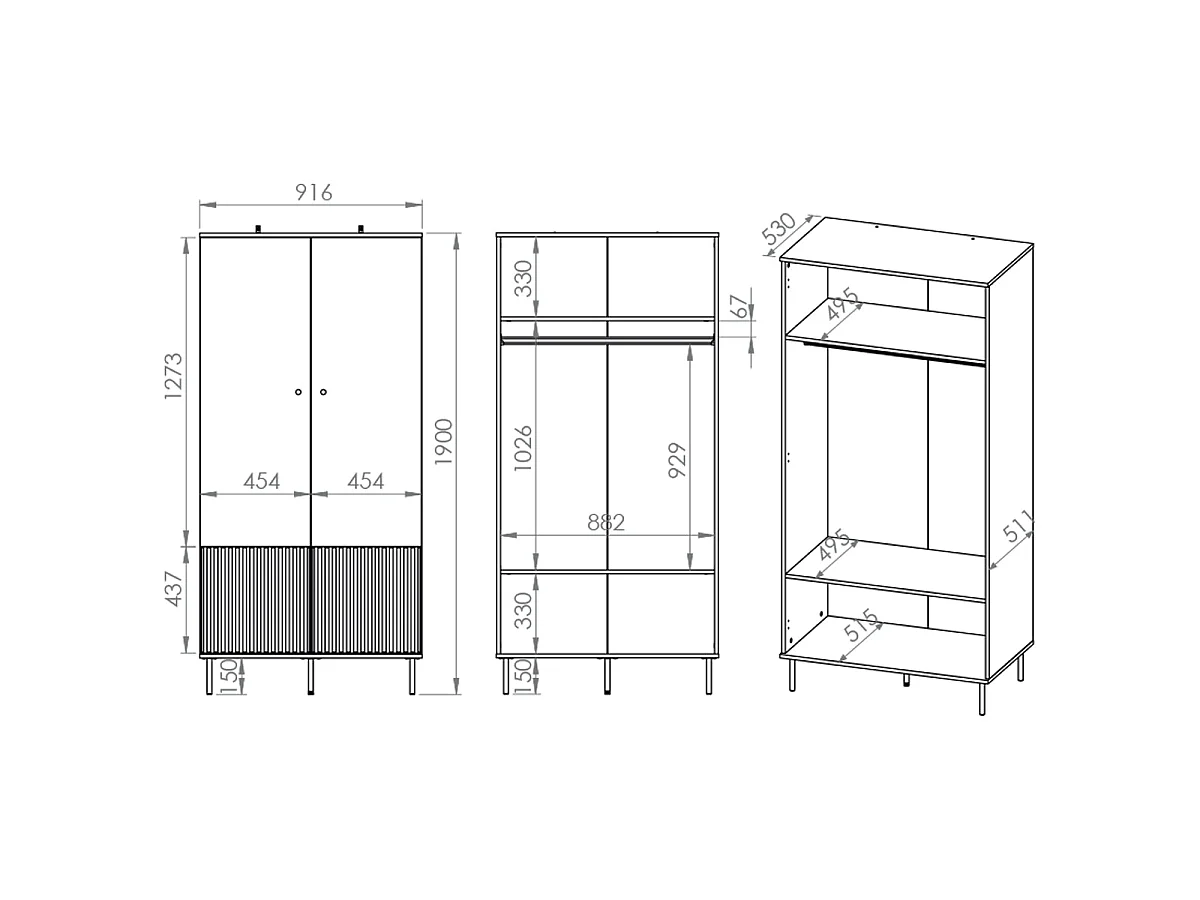 Armadio 2 ante Nova beige 190cm