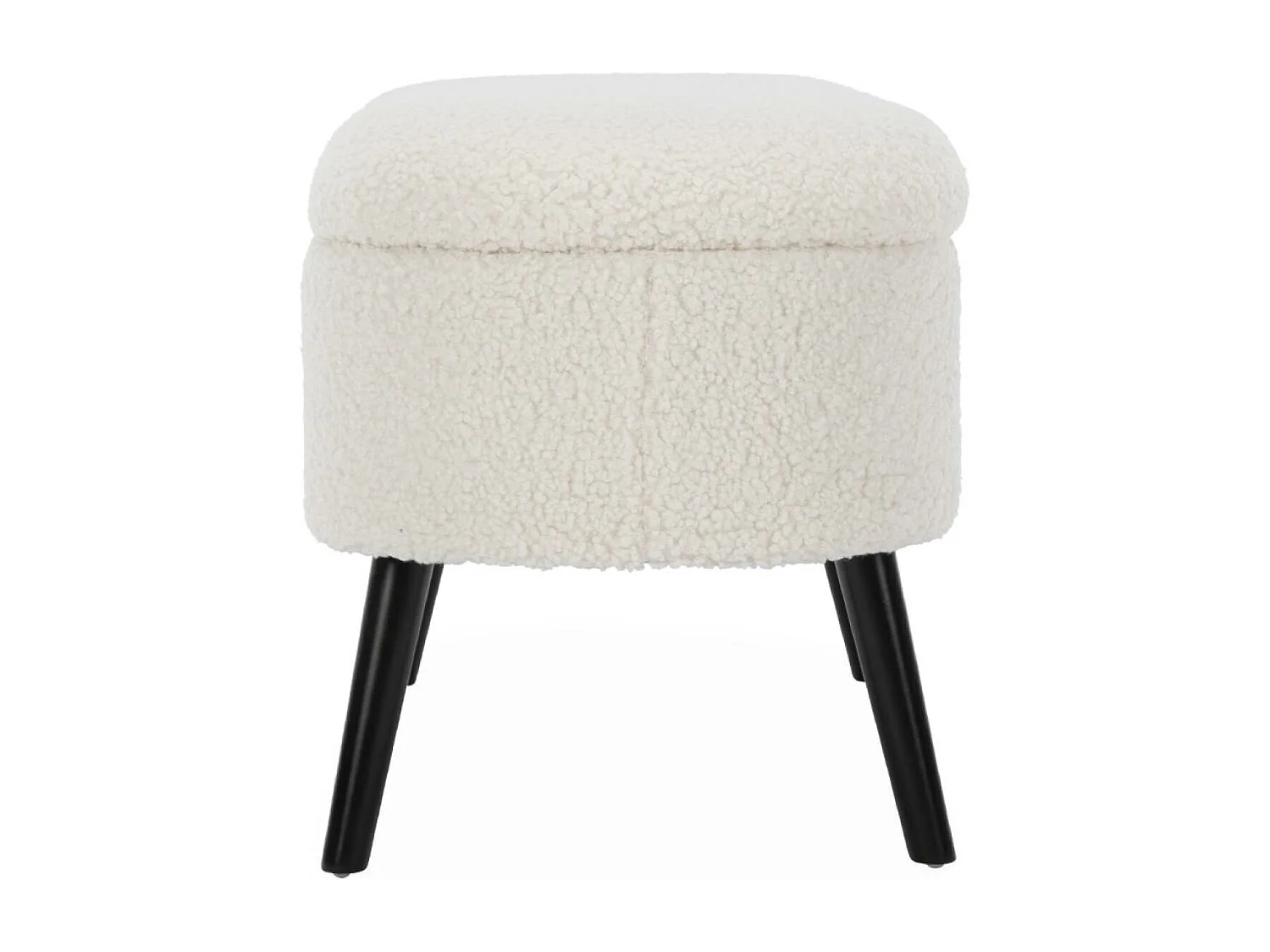 Cassapanca con rivestimento bouclé, ecrù