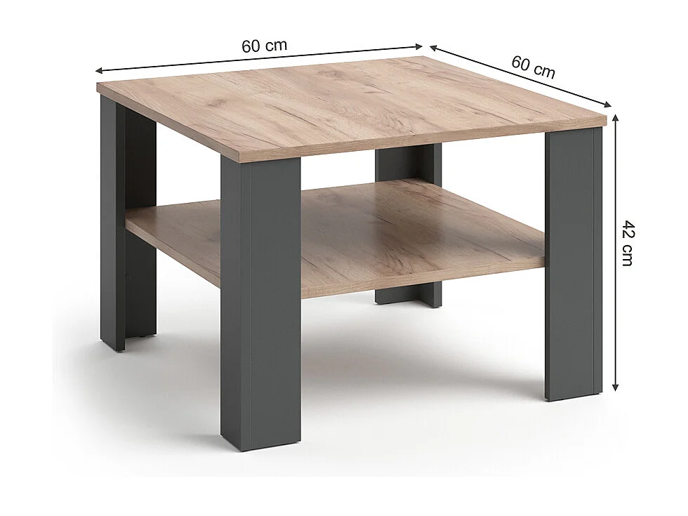 Mesa de centro antracita 60x60x42 homer