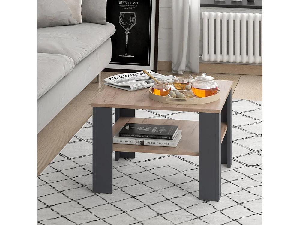 Mesa de centro antracita 60x60x42 homer