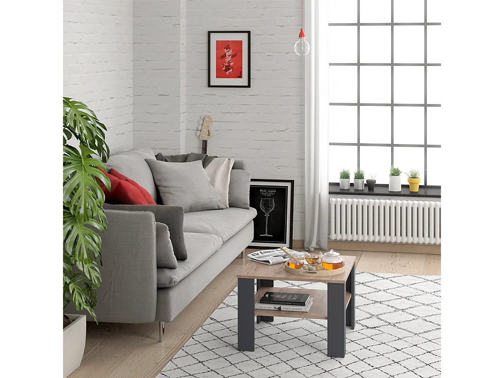 Stolik kawowy antracyt 60x60x42 homer