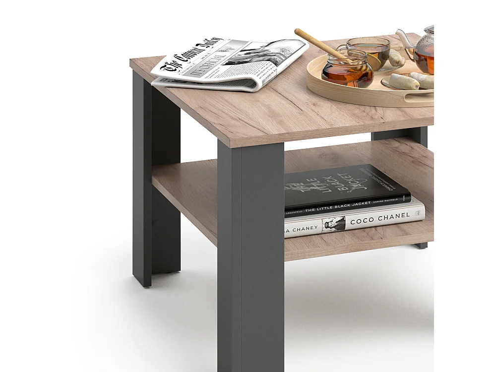 Table basse anthracite 60x60x42 homer