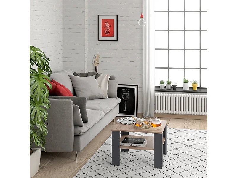 Couchtisch anthrazit 60x60x42 homer