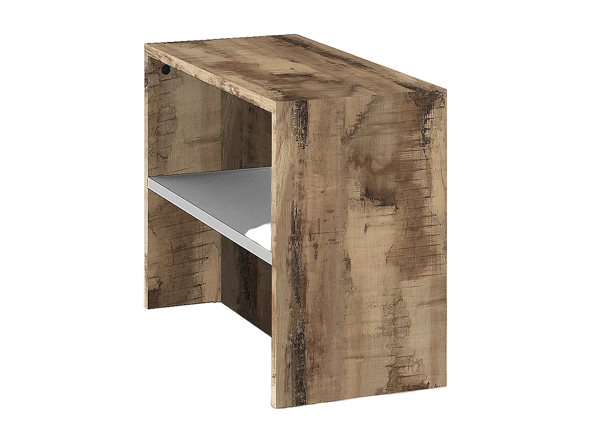 Table basse bois blanc finition ardoise design épuré moderne ECLIPSE