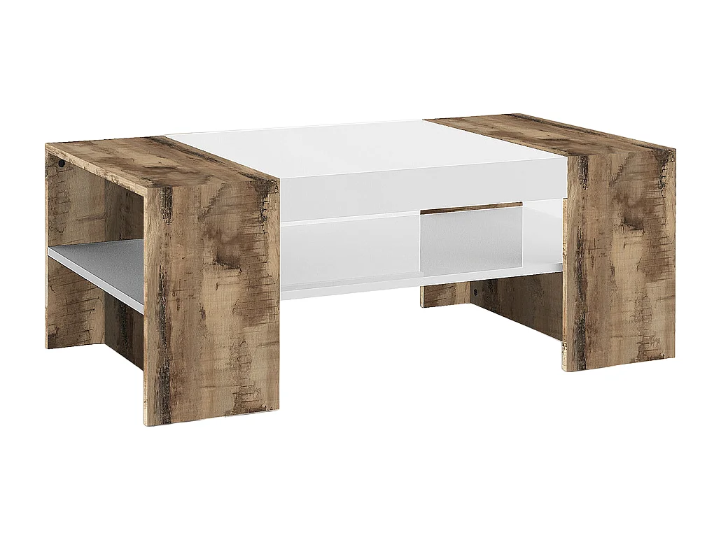 Designer Couchtisch Wohnzimmer Sofa Zweifarbig 110x60cm Cherry Acero