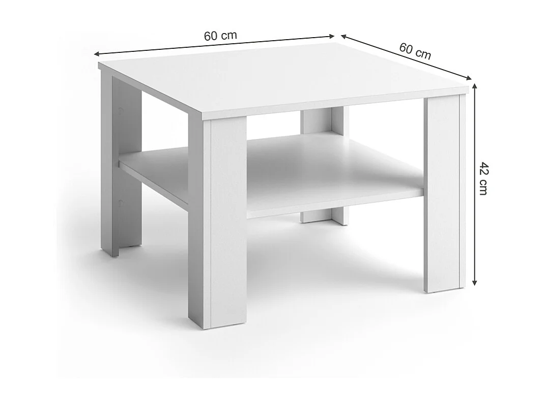 Table basse blanc 60x60x42 homer